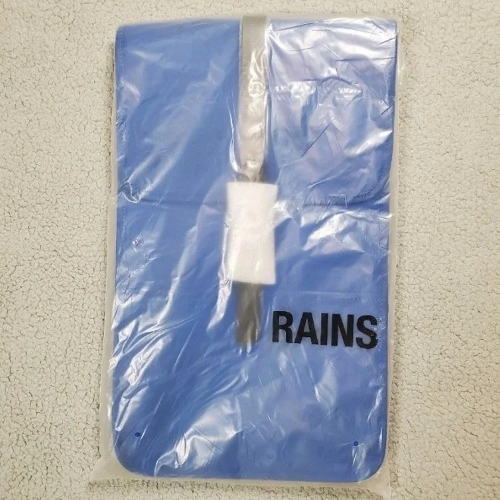 RAINS Backpack‎ W3 Full Size Blue Waves Waterproof Laptop School Commuter Work